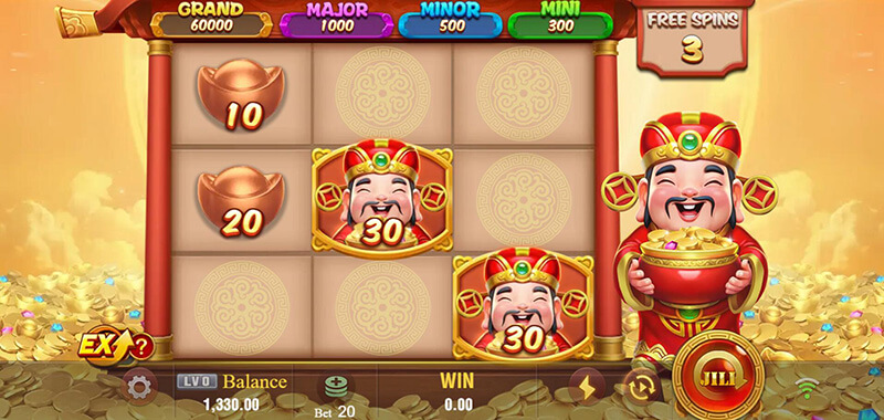 JILI Money Pot Slot - Caishen symbol Collect Bonuses of Yuanbao Symbols