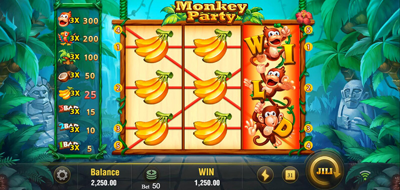 JILI Monkey Party Slot - Respin Winning Combinations