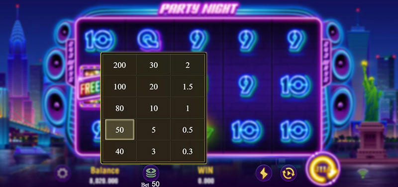 JILI Party Night Slot - Betting Option, Auto Spin, Turbo Spin