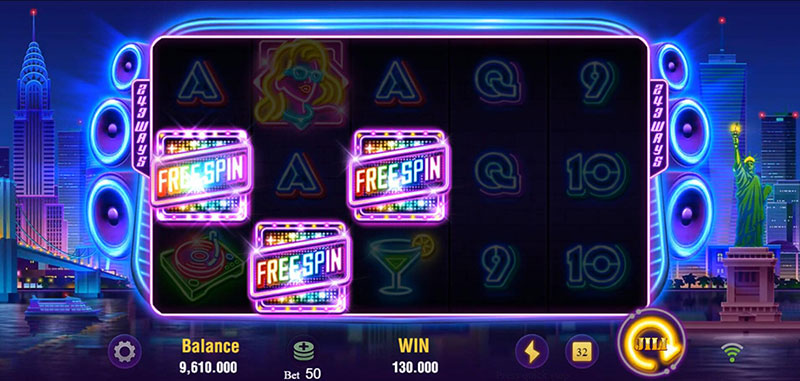 JILI Party Night Slot - Triggered Free Spins Bonus