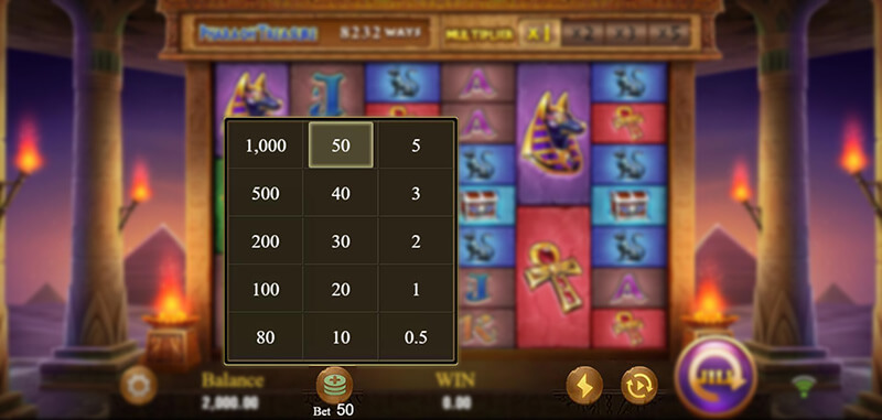 JILI Pharaoh Treasure Slot - Betting Option, Auto Spin, Turbo Spin