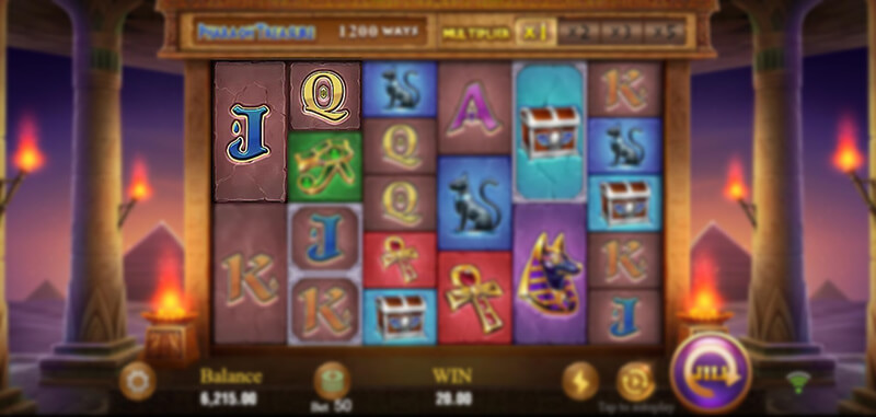 JILI Pharaoh Treasure Slot - Cascading Reels