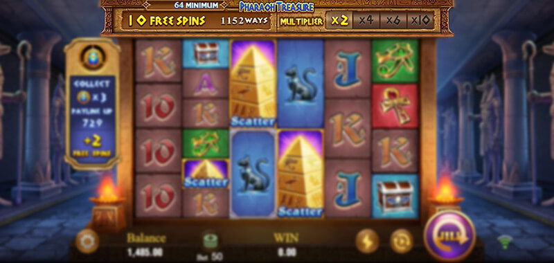 JILI Pharaoh Treasure Slot - Free Game Combo Multiplier