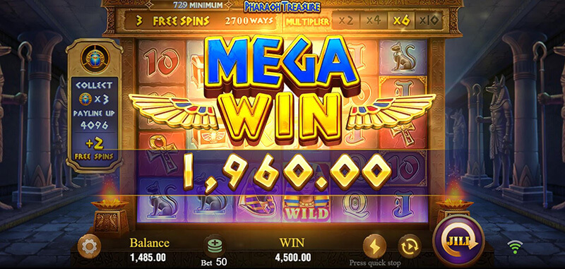 JILI Pharaoh Treasure Slot - Mega Win