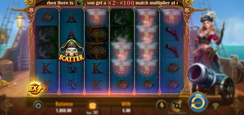 JILI Pirate Queen Slot - Cascading Reels Mechanics