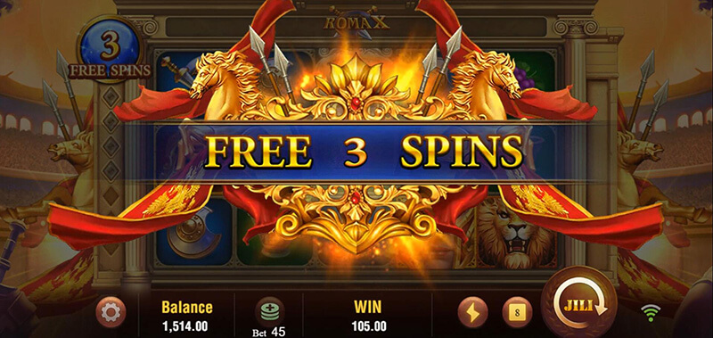 JILI Roma X Slot - 3 Free Spins Bonus