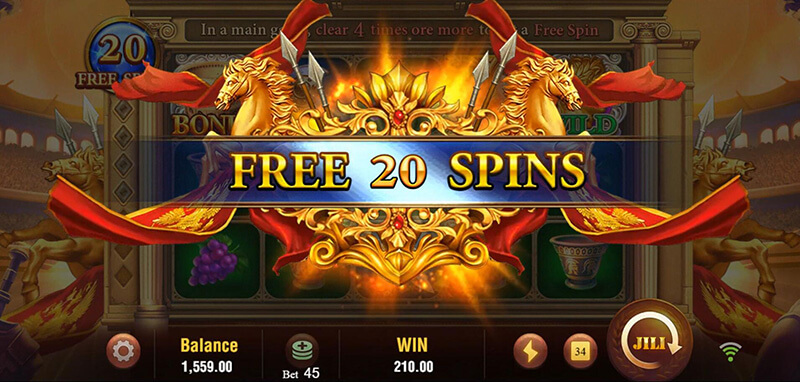 JILI Roma X Slot - 20 Free Spins Bonus