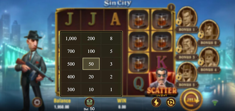 JILI Sin City Slot - Betting Option, Auto Spin, Turbo Spin