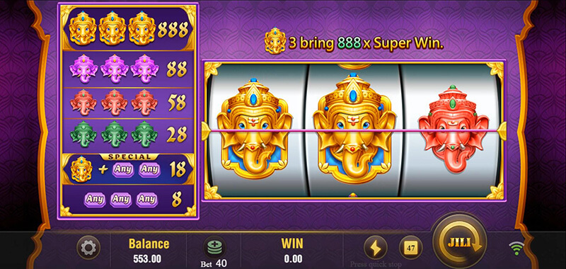 JILI Super Rich Slot - Gold Ganesha + Any Symbol (Gold Ganesha and Red Ganesha)