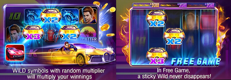 JILI Wild Racer Slot - Bonus Features