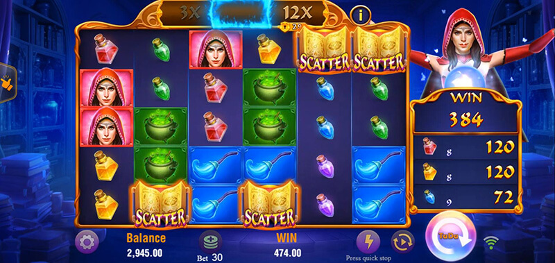 JILI Witches Night Slot - Trigger Free Spins Bonus