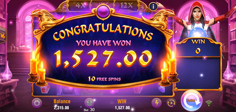 JILI Witches Night Slot - Free Spins Bonus Total Win