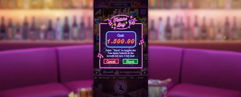 PG Cocktail Nights Slot - Feature Buy Button To Start