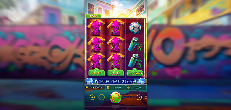 PG Futebol Fever Slot - Reels Respin Feature Last Row