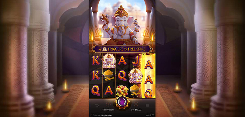 PG Ganesha Gold Slot - Free Spins Scatter Symbol