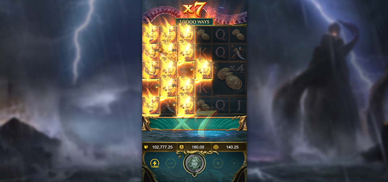 PG Legend of Perseus Slot - Win Multiplier Displayed Above The Reels