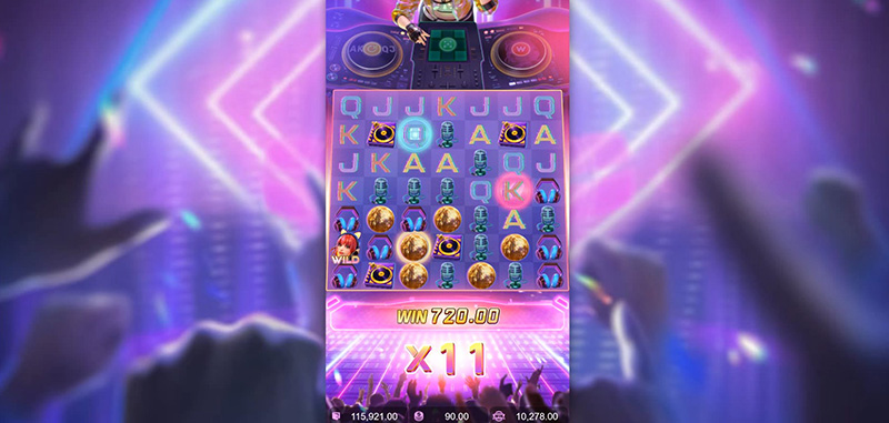 PG Rave Party Fever Slot - Bonus Feature Multiplier 11X