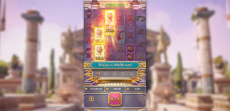 PG Rise of Apollo Slot - Wilds Blessing for 3 Wild Symbols