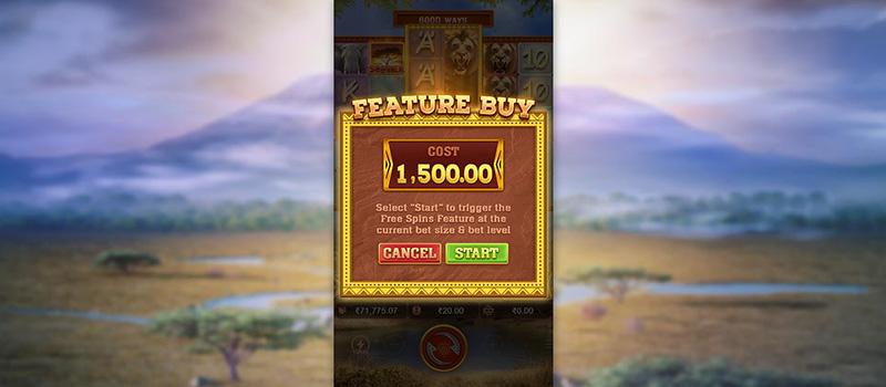 PG Safari Wilds Slot - Feature Buy Pice