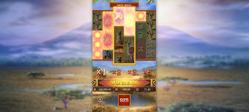 PG Safari Wilds Slot - Cascading Reels Feature