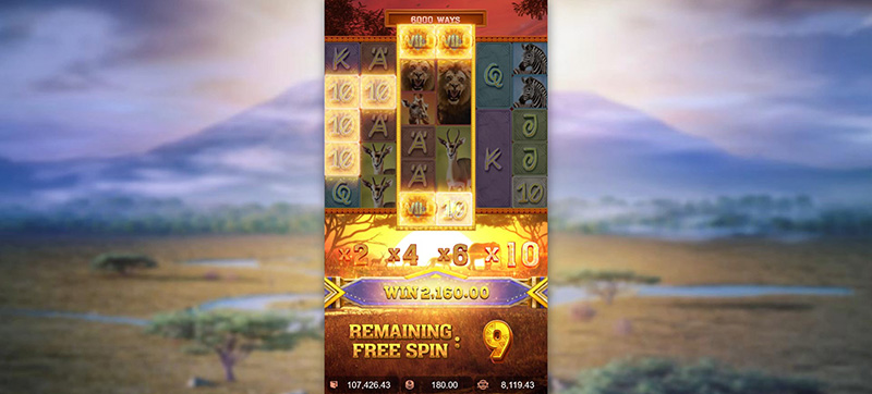 PG Safari Wilds Slot - Multipliers In The Free Spins Game 10X