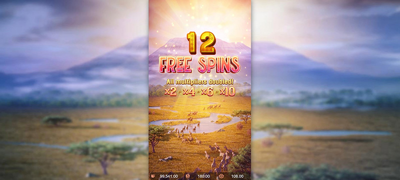 PG Safari Wilds Slot - 12 Free Spins Bonus