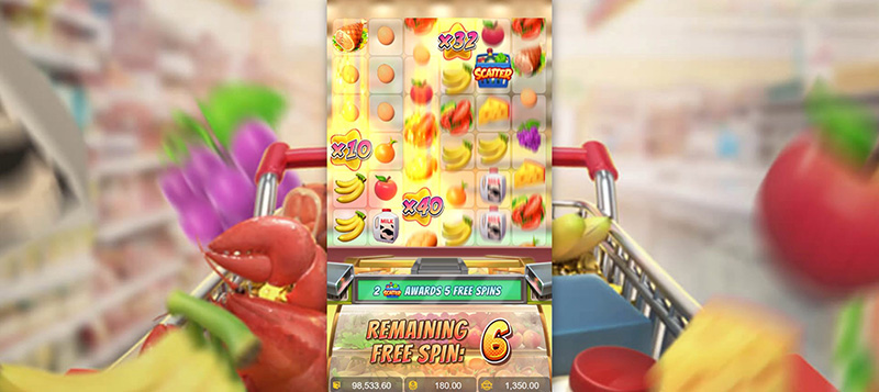 PG Supermarket Spree Slot - Multiplier Symbols Feature 5X - 50X