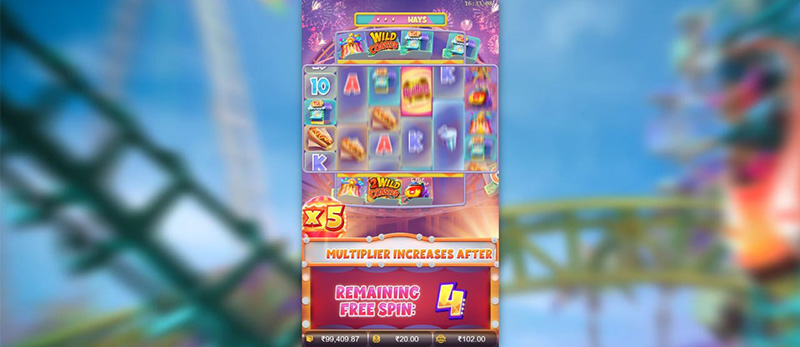 PG Wild Coaster Slot - Free Spins Multiplier Increases After